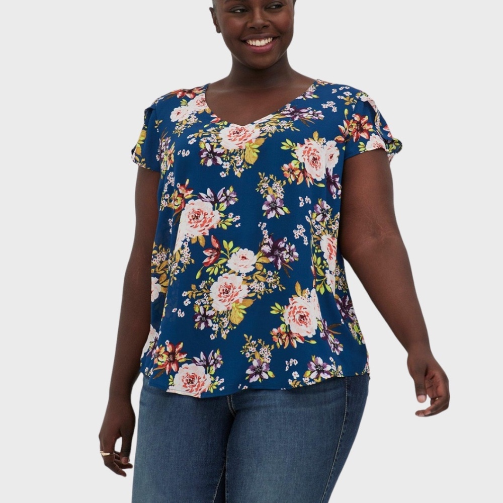 TORRID Georgette Tulip Sleeve Blouse